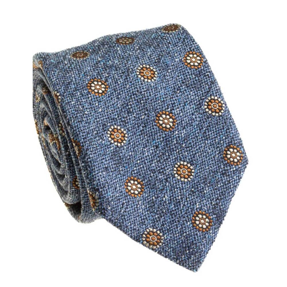 NEW GEOFF NICHOLSON men's silk floral tie in blue
